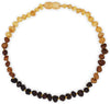 Baltic Amber Necklace (Unisex) (Rainbow) (Raw) - Knotted Between Beads - Certificated Oval Baltic Jewelry
