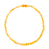 Raw Amber Necklace (Unisex) (Milky) - Knotted Between Beads - Certificated Oval Baltic Jewelry