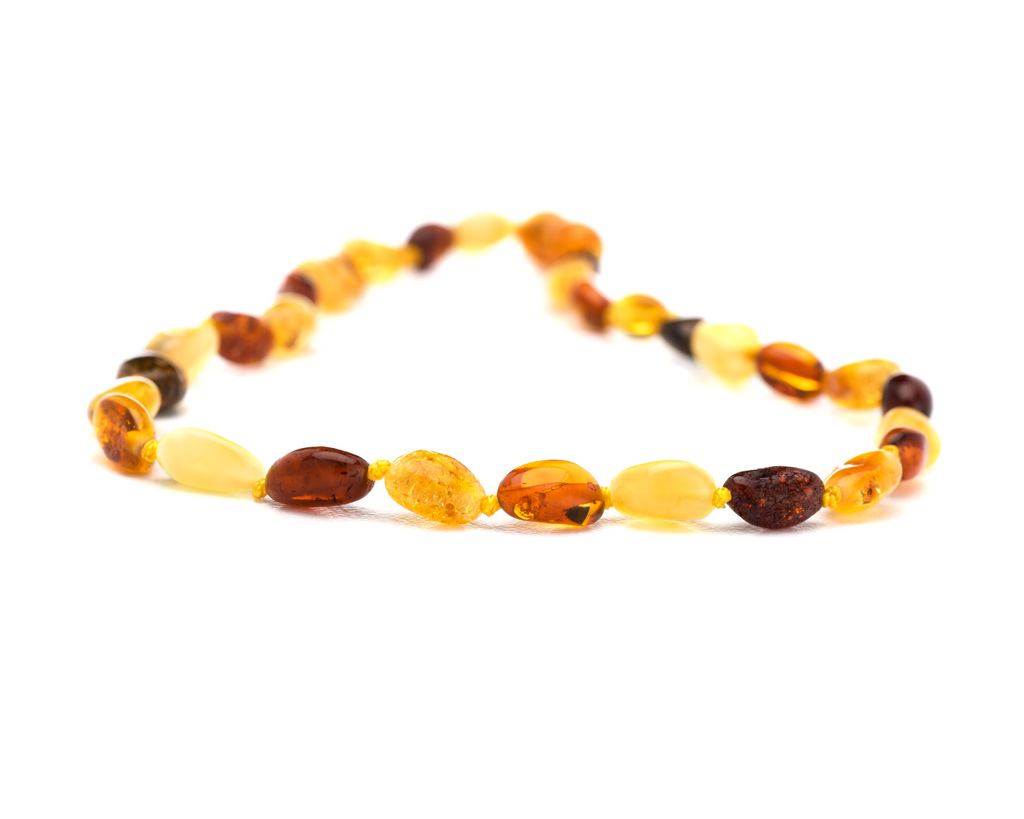 Polished Multi 4 Color Baroque Amber Teething Necklace