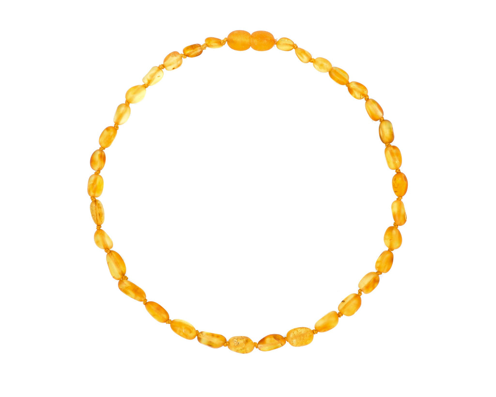 Raw Honey Color Olive Amber Teething Necklace