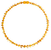 Baltic Amber Necklace (Unisex) (Honey) -Knotted Between Beads - Certificated Oval Baltic Jewelry